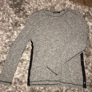 Gray - light knit side button sweater